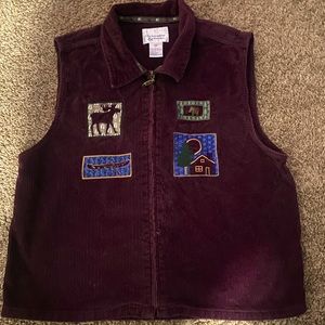 Vintage Christopher & Banks burgundy vest.